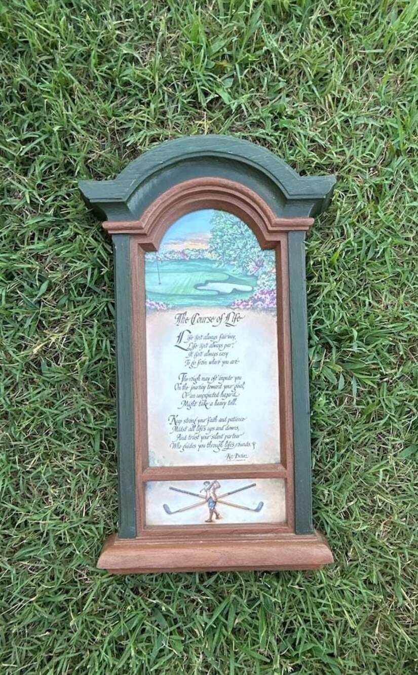 Home Interiors & Gifts The Course of Life Kaz Brown Golf Poem Wall Plaque